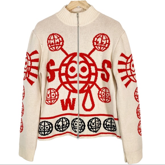 walter van beirendonck Other - Walter Van Beirendonck Globe Knit Jacket Cream